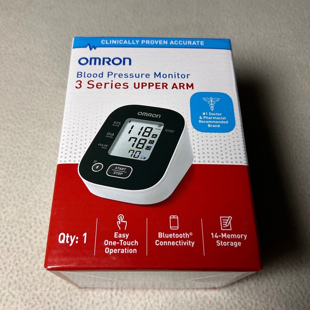 Omron Blood Pressure Monitor Unisex 9-17in White 3 Series BP7150 Bluetooth